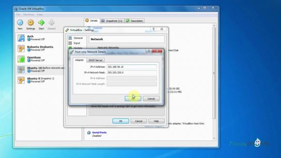 Configure Virtualbox network settings