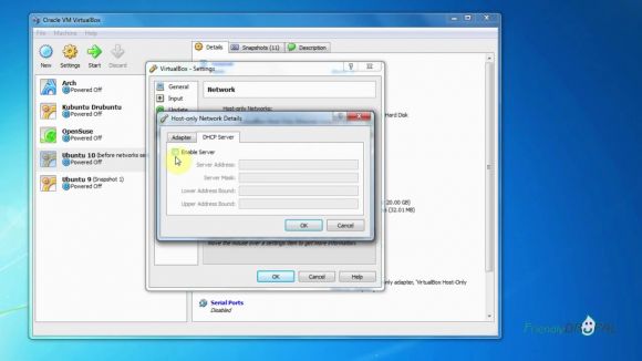 Configure Virtualbox network settings