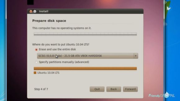 Install Ubuntu 10 on Virtualbox on Windows 7